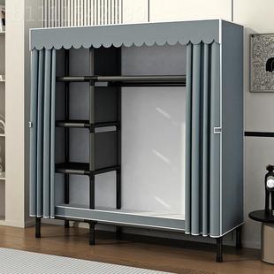 衣柜出租实结耐见详情用 简易衣柜家用房卧室钢架加粗加厚钢管组装