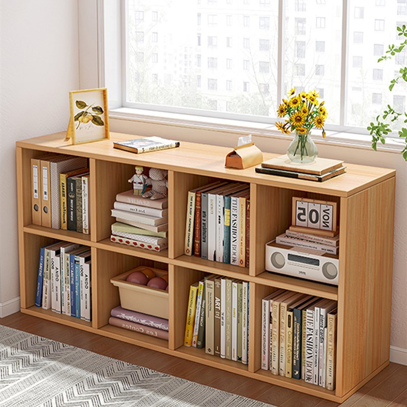 书架置物架落地书柜家用储物柜多层自由组合收纳柜八格柜矮格子柜