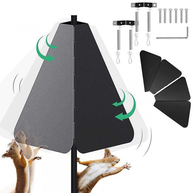 新款松鼠挡板squirrel flapper防偷吃鸟食旋转悬挂喂鸟器组合