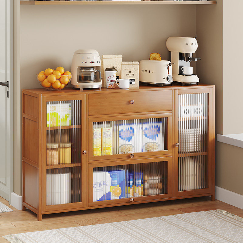 北欧餐边柜子复古家用橱柜厨房实木小户型收纳神器咖啡机碗柜置物