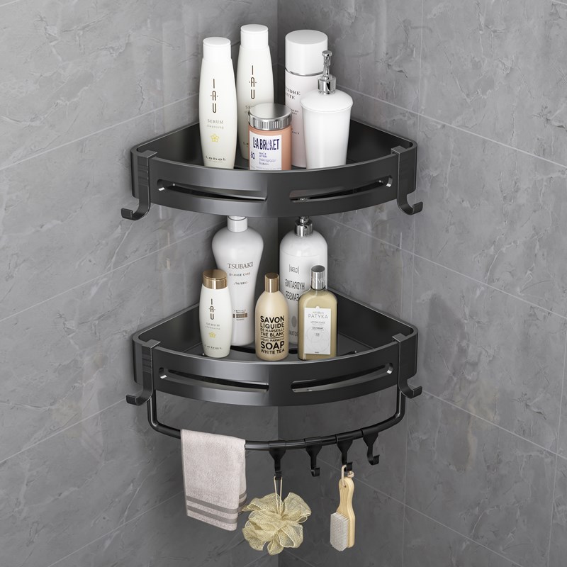 免打孔卫生间浴室三角置物架厕所洗手间壁挂式洗澡洗漱台墙上收纳