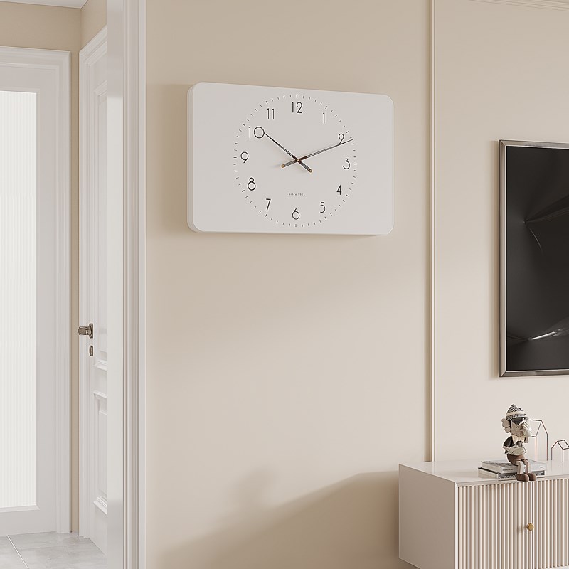 2024新款电表箱装饰画带钟表简约挂钟挂画电闸配电箱遮挡时钟遮丑