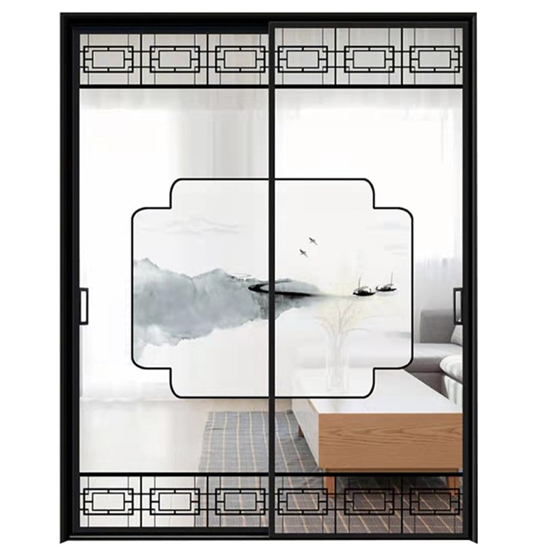 智能电控钢化夹胶艺术玻璃屏风隔断玻璃推拉门夹娟夹丝玻璃定制