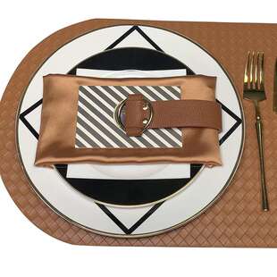 新中式餐盘  轻奢中式餐盘摆件 样板房摆台几何方框盘配编辑餐垫