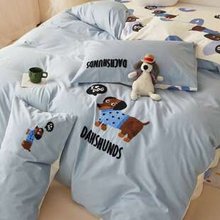 轻奢40支13372全棉绣花四件套高支高密纯棉简约时尚绣花床上用品