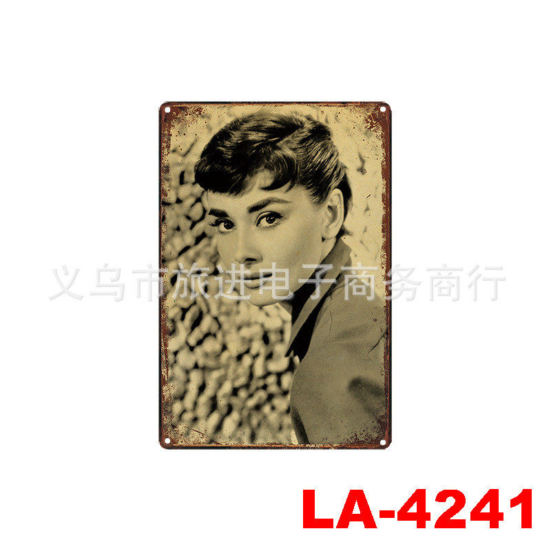 安德鲁 赫本 复古铁皮画批发 欧美 酒吧 KTV装饰 代销货源