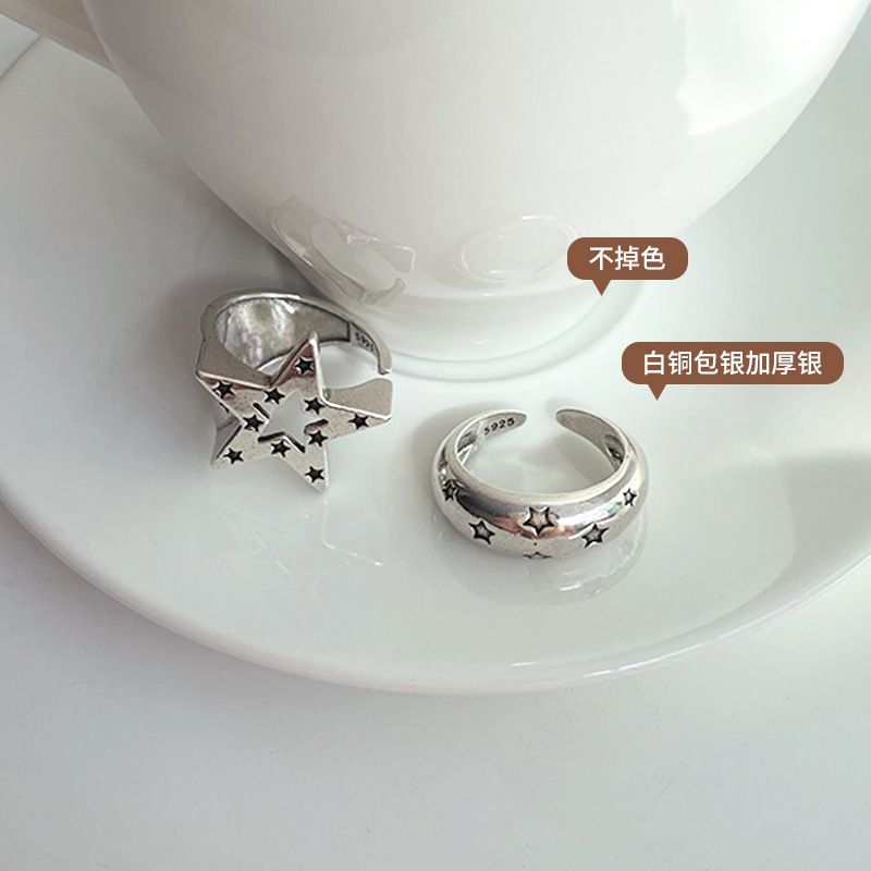 岚芷925银戒指女不掉色个性满