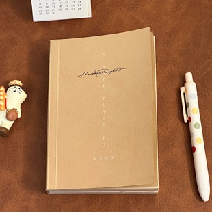 小红书同款 复古原木色泡水本简约空白笔记本可平摊diy创意手账本