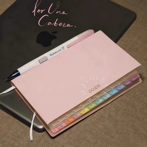 樱花粉2026彩虹索引日程手账本子