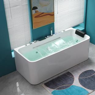 盛隆亚克力浴缸家用小户型智能恒温按摩冲浪卫生间成人独立式 浴缸