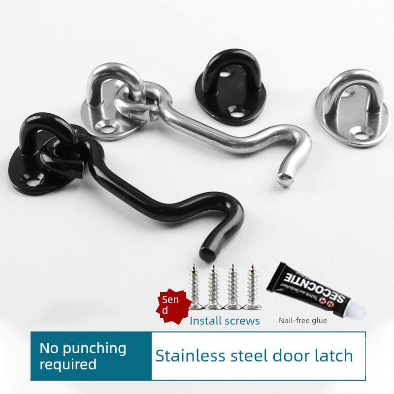 滑动玻璃门锁扣滑动门锁闩闩门栓门扣无冲孔老式窗钩空气钩