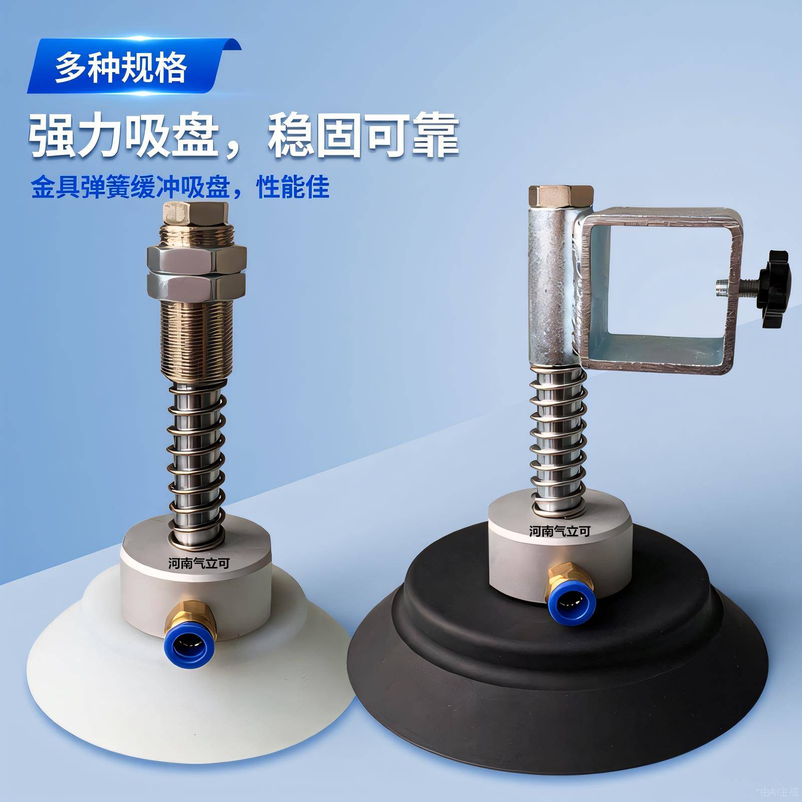 吊具真空吸盘XR-MB200-150T橡胶吸盘不锈钢钢板PF200吸盘弹簧缓冲