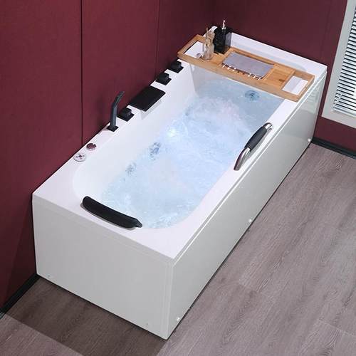 简约现代压克力家用小户型浴缸冲浪按摩恒温长方形沐浴池淋浴一体