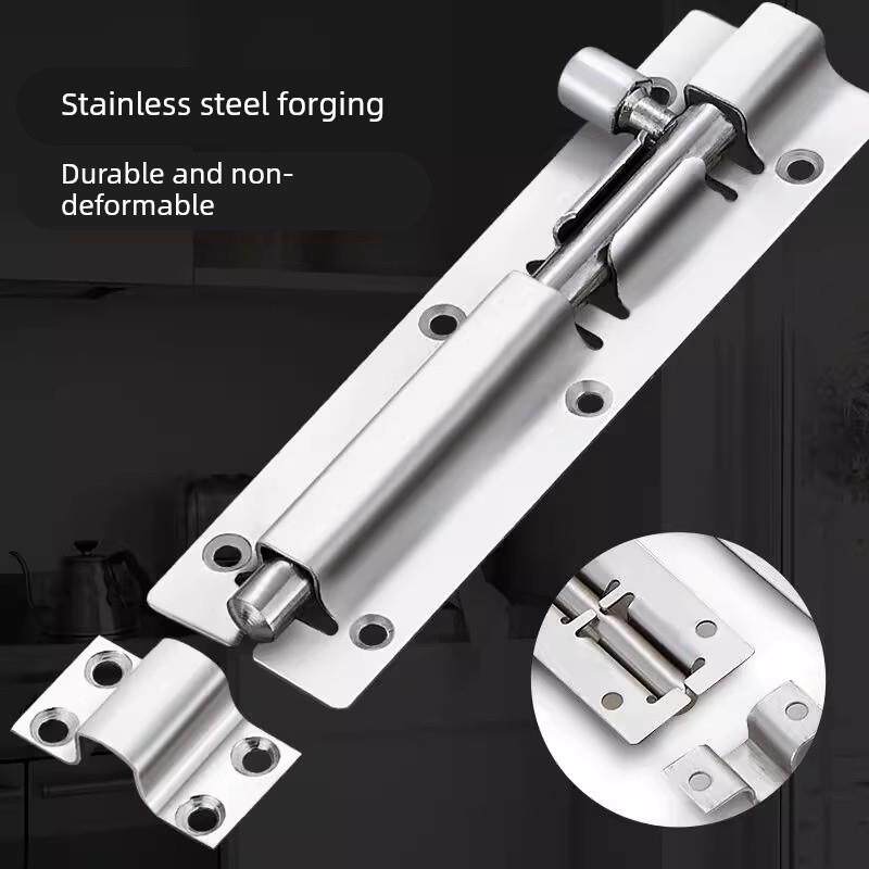 门栓门销室内免打孔简易锁扣卧室安全门插销坚固厕所门栓加厚