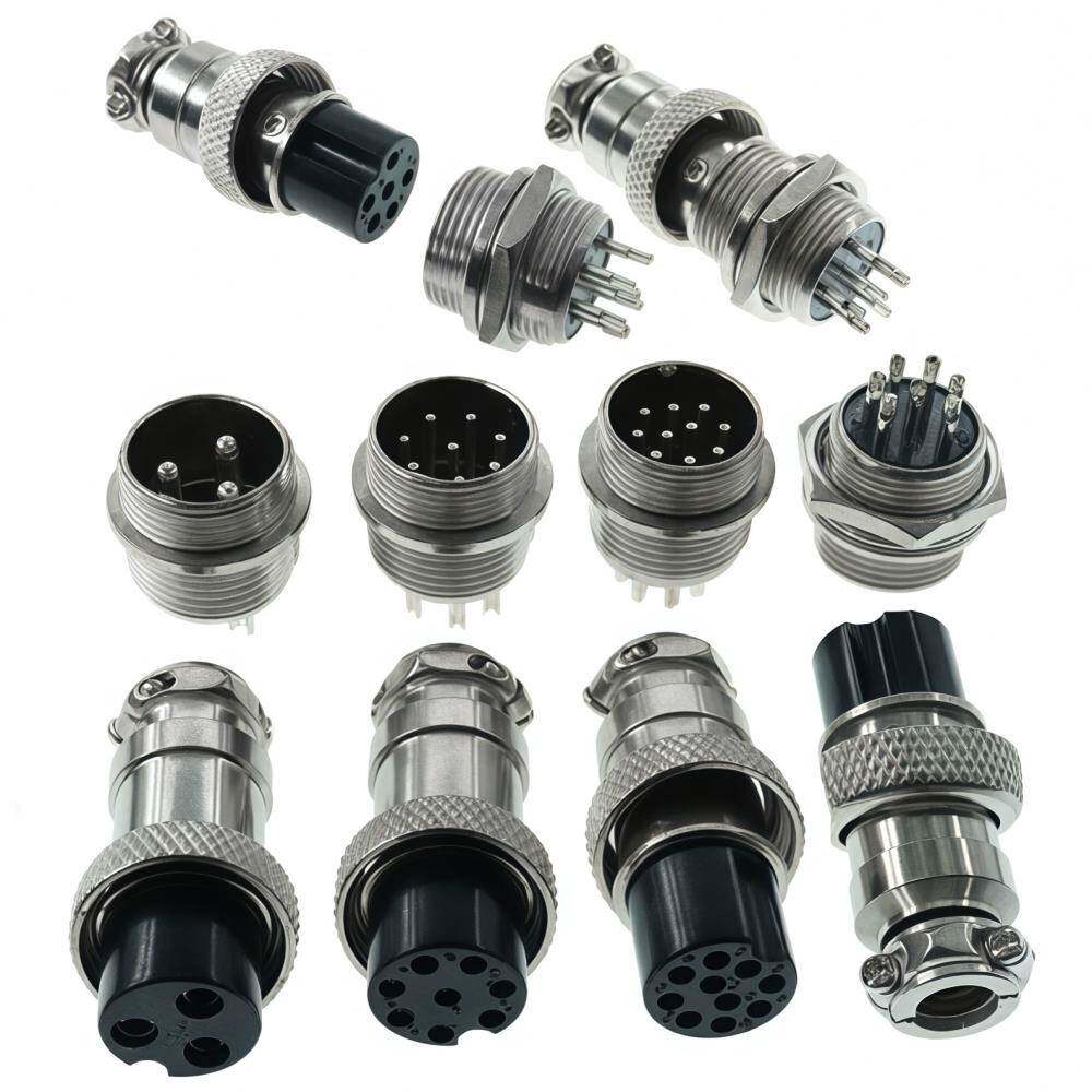 GX12 GX16 GX20-2/3/4/5/6/7/8芯航空插头公头母座对接电缆连接器