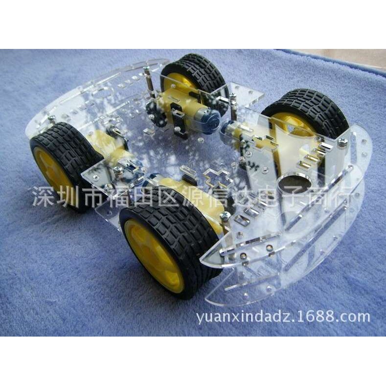 智能小车底盘 4WD 4轮驱动力实足 强磁电机 带码盘 测速 寻迹