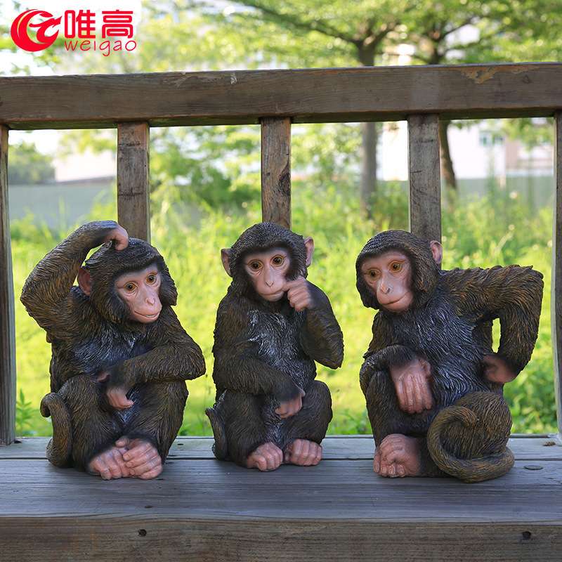 户外猩猩猴子玻璃钢雕塑摆件公园游乐园园林景观装饰品动物模型