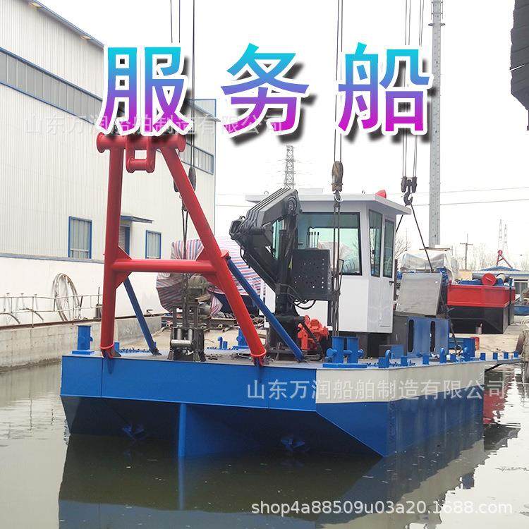河道工程服务船 大型水库工程驳船 水面保洁船服务船现货清淤