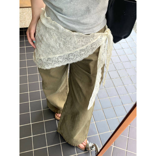 春夏韩版蕾丝花朵丝巾腰带