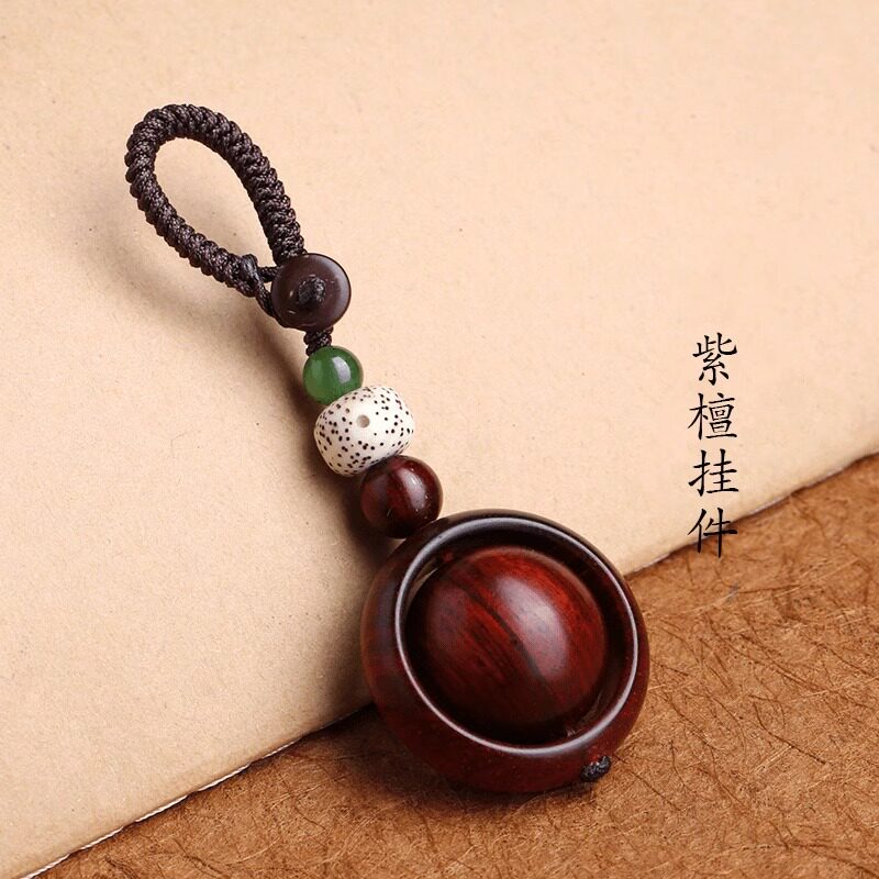 时来运转正宗红木小叶紫檀钥匙扣图片