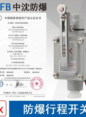 浙江中沈BLX5防爆行程开关可调式EXdbIIBT6电流10QA电压通用铸铝