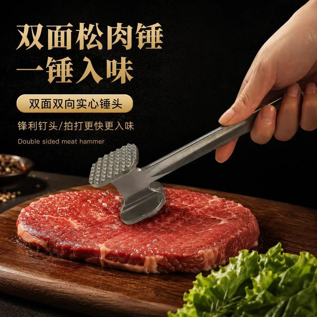 【下单立减50】家用儿童辅食双面敲肉锤用品牛排松肉锤嫩肉断筋