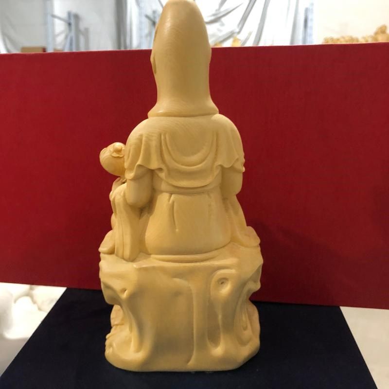 进口桧木雕送子观音菩萨实木摆件家用佛堂供奉装饰注好孕注生娘娘