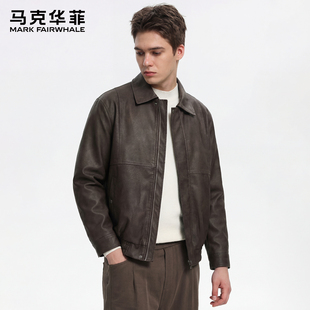 马克华菲美式短款男装皮衣外套2026春季新款加绒保暖PU皮夹克上衣