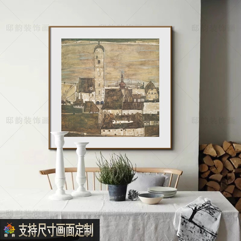 现代抽象正方形装饰画样板间卧室床头晶瓷画民宿酒U店餐厅软装挂图片