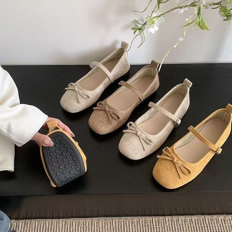 2025平底单鞋仙女玛丽通勤珍鞋春秋洋气蝴蝶结法式新款温柔多巴胺