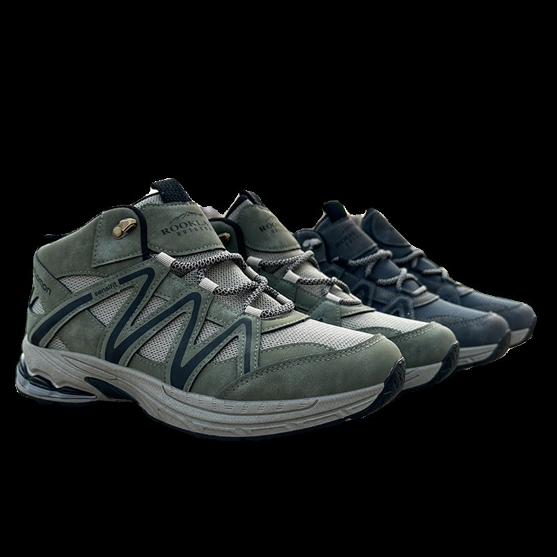 反绒皮+a透气网面 秋冬男士户外休闲鞋防滑耐磨软底徒步登山运动