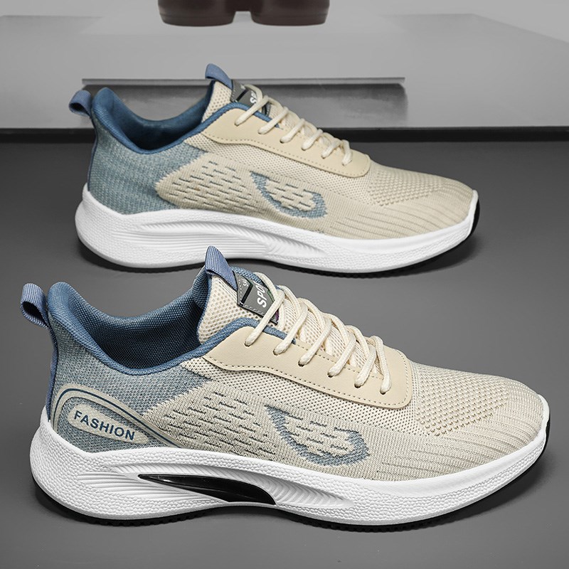 男鞋202e5新款春季透气上班软底休闲运动鞋夏季飞织网面旅游跑步