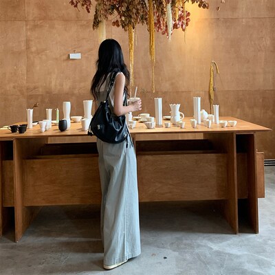 2025夏季新款韩系灰色连体工装休闲背带宽松Q阔腿裤女浅灰色常规