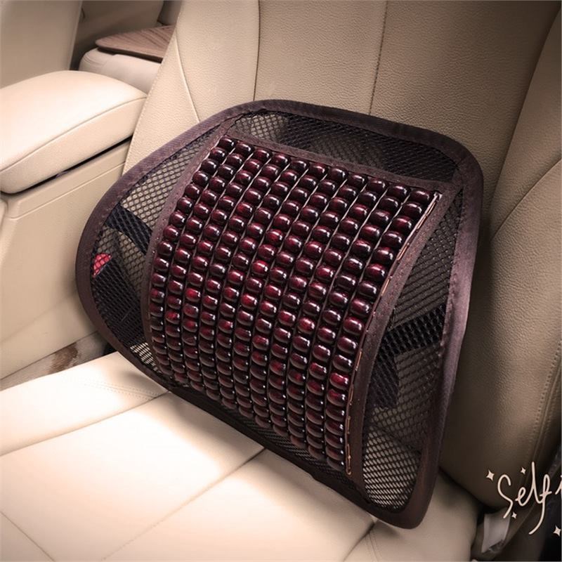 汽车腰靠垫木珠透气护腰按摩x腰垫办公室座椅腰枕靠枕夏季靠背车