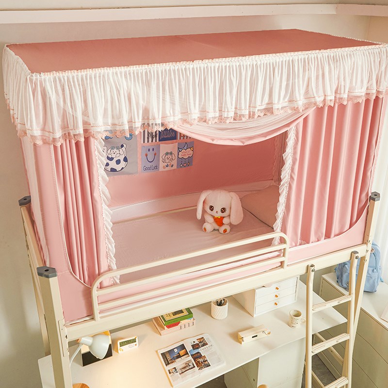 一体式大学生f宿舍蚊帐单人寝室上下铺全包型遮光床帘2024新款