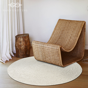 手工绳编剑麻地毯客厅茶室茶w几垫侘寂日式亚麻卧室草编榻榻米地