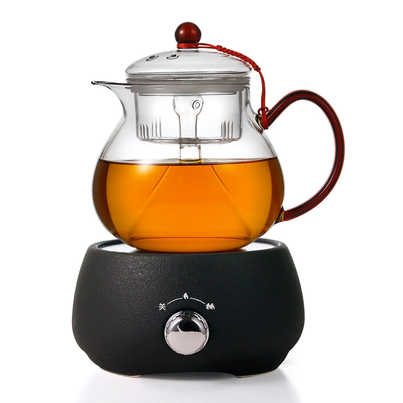 玻璃蒸茶壶煮茶器小型陶瓷黑晶炉泡茶蒸煮茶器喷淋式蒸馏黑茶套装图片