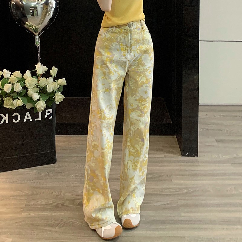 高级感欧货时尚套装女2025夏z洋气黄色半高领包肩T恤阔腿裤两件套