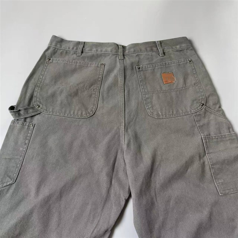 B136 双e膝伐木工裤 帆布 重磅水洗工装直筒长裤春秋男主线B01