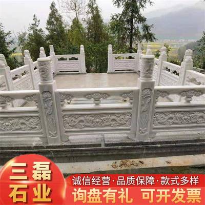石栏杆天然青石石雕栏杆建筑工程用防撞石围栏桥梁栏板石雕栏杆