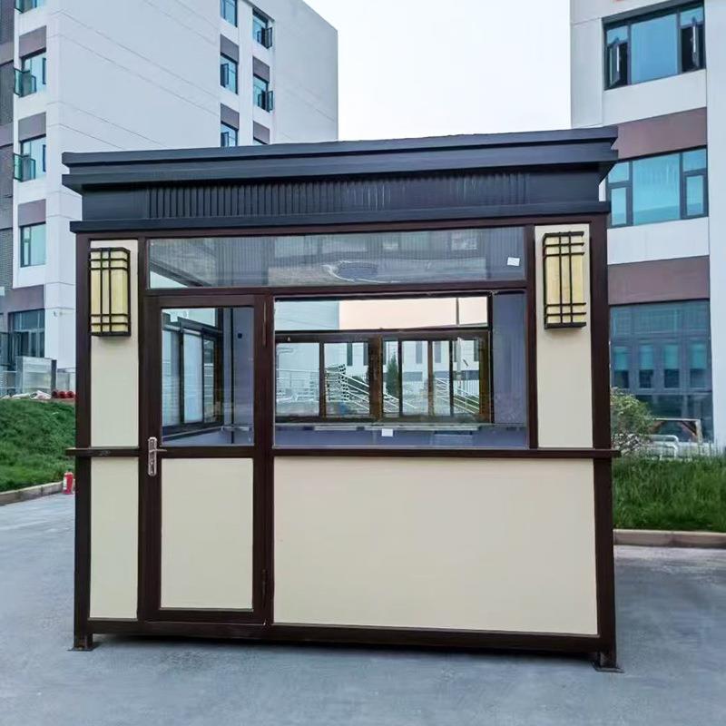 常州源头厂家定制金属雕花板保安亭小区门卫收费站户外治安岗亭