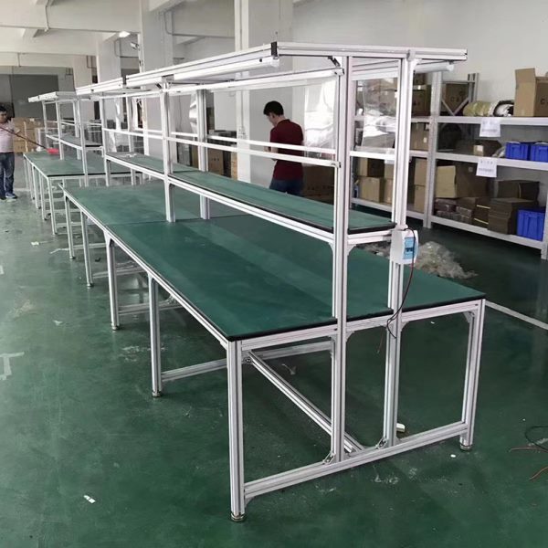 防静电带灯架双面台工厂车间流水线检验桌生产线打包操作台