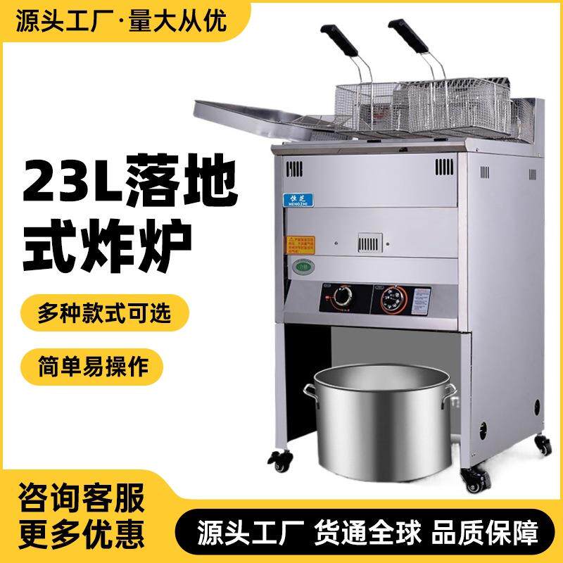 电炸炉立式燃气双油炸机煤气炸炉数显自动恒温商用炸锅油条机
