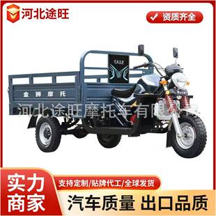外贸三轮摩托车中轴货运汽燃油金狮自卸国四电喷农用三轮车三蹦子
