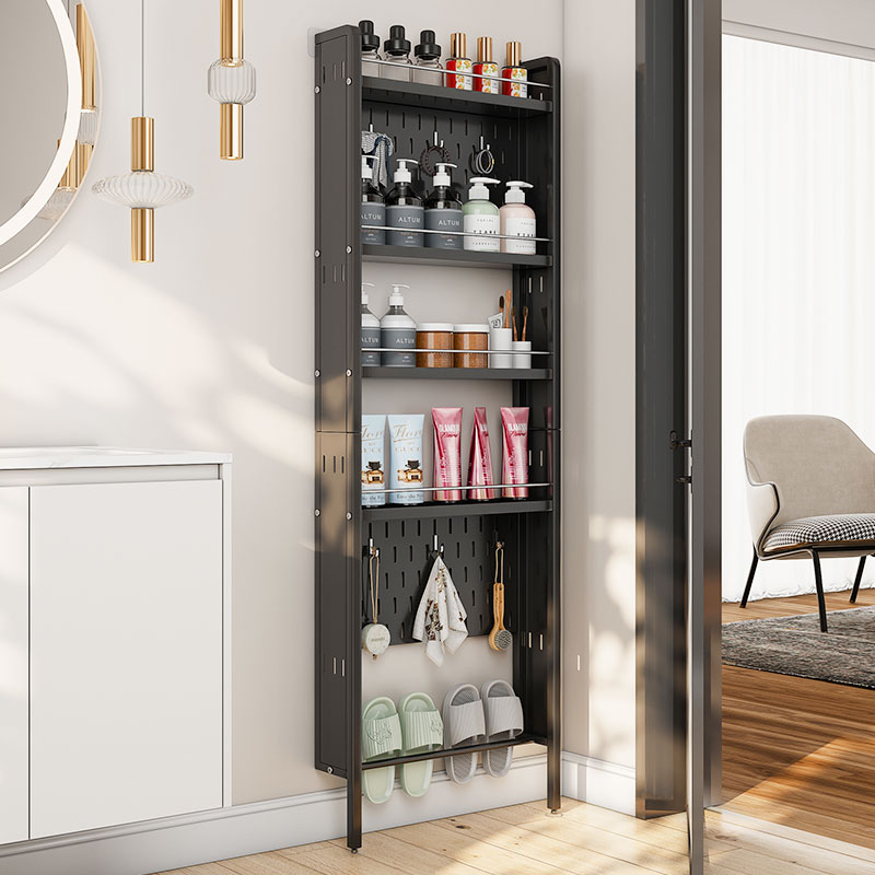 化妆室门後置物架落地超薄浴室夹缝极窄厕所缝隙洞洞板Y多层收纳