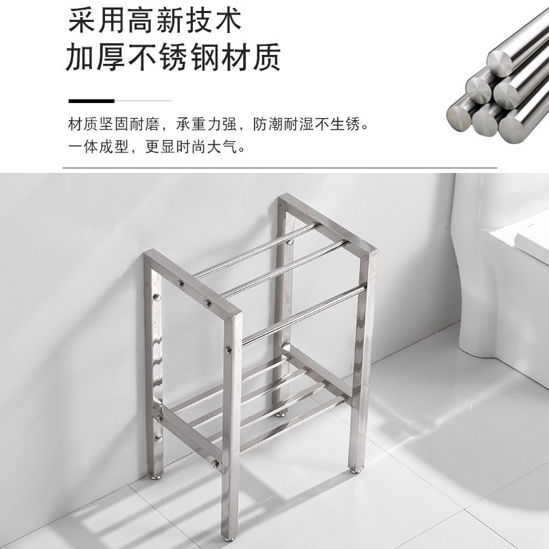 简装型加厚不锈钢落地支s架盆一体陶瓷洗手盆阳台卫生间洗漱洗脸