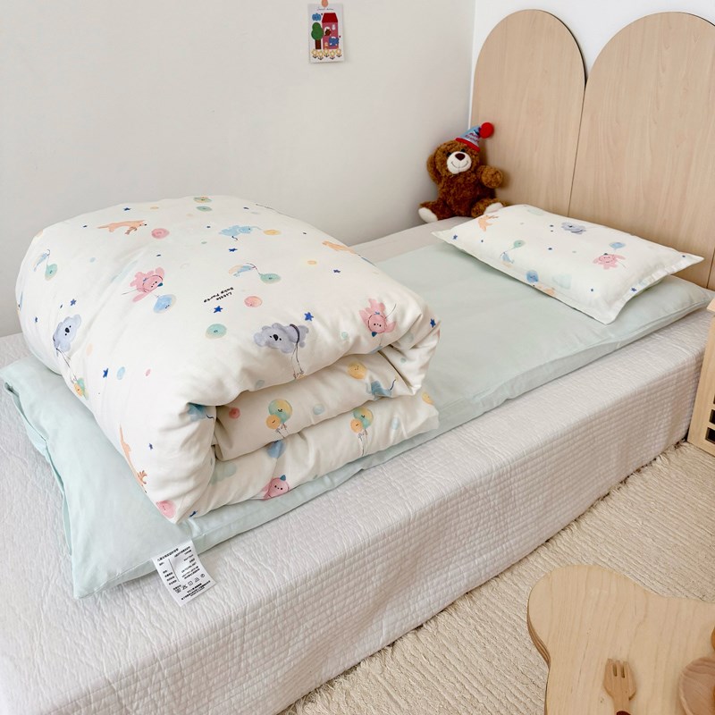 A类幼儿园被子三件套儿童双层纱被J套宝宝被褥六件套午睡