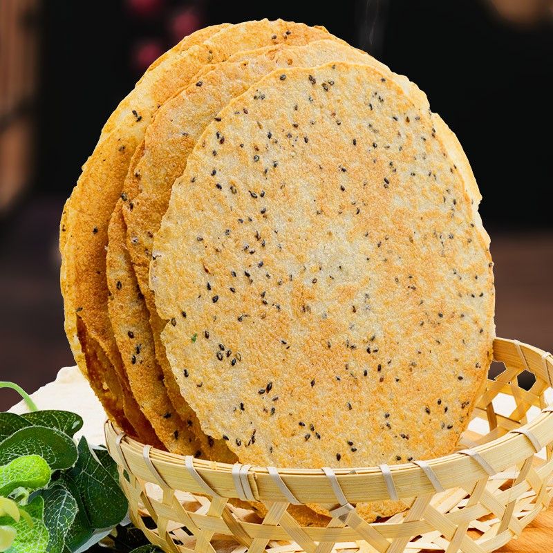 够晋昔阳压饼花椒叶5袋40个山西特产芝麻薄脆粗粮咸香烧饼干零食