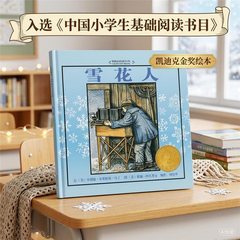 【可开票全新正版】雪花人——凯迪克金奖绘本入选中国小学生基础阅读书目 丹妈推荐传记系列二2024-01-15河北教育出版社美杰奎琳