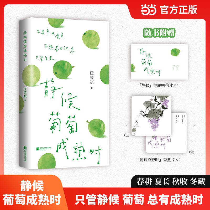 【可开票全新正版】静候葡萄成熟时  汪曾祺散文精选 问到何时葡萄先熟透你要静候再静候 充满烟火气的文字 自然生趣的插图 治愈焦